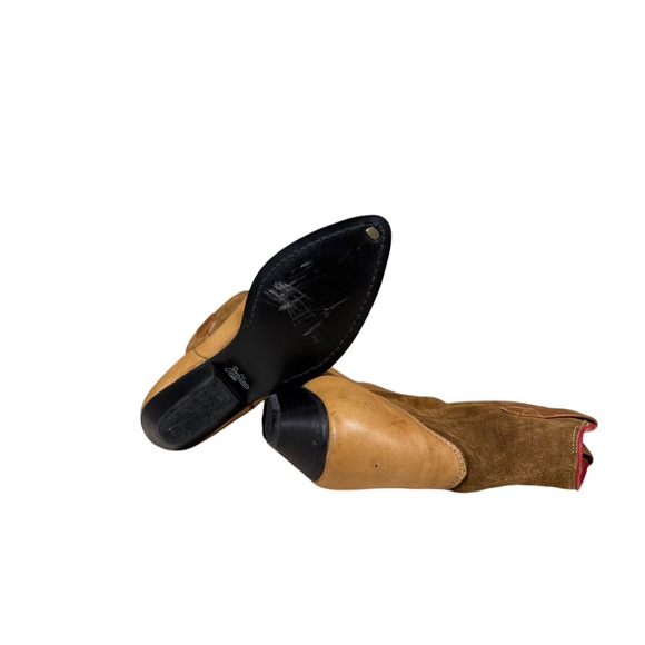 Zodiac USA Women's Western Anke Booties Size 5 Two-Tone Brown/Tan Leather Sz 5 - Picture 5 of 8